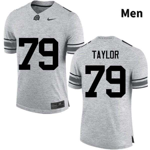 Ohio State Buckeyes Brady Taylor Men's #79 Gray Game Stitched College Football Jersey